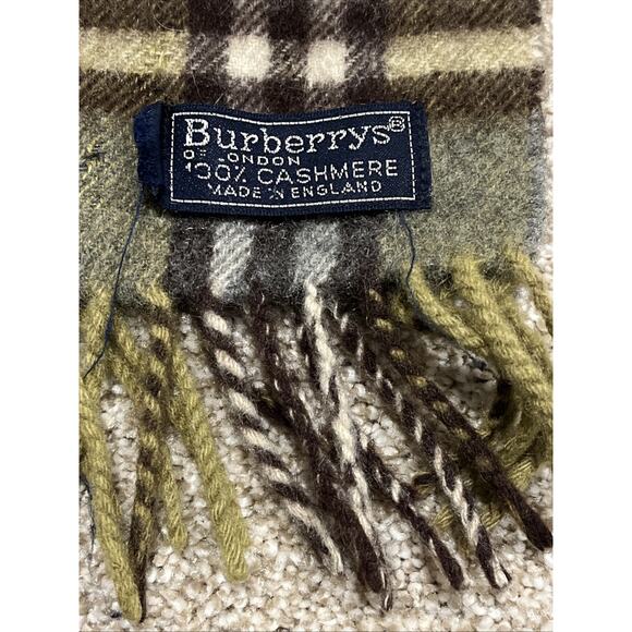 Burberry Of London 100% Cashmere Scarf Authentic Nova Check Fringe Unisex VTG - Picture 2 of 8